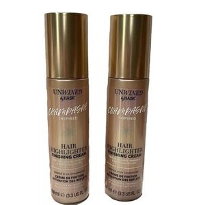 2pk Unwined by HASK Champagne Inspired Hair Highlighter Finishing Cream 3.3oz